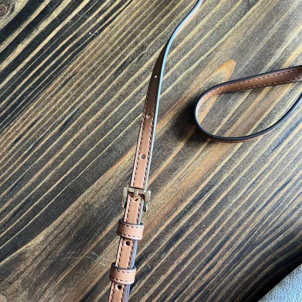 Michael Kors Crossbody Bag in White and Brown with Gold Hardware